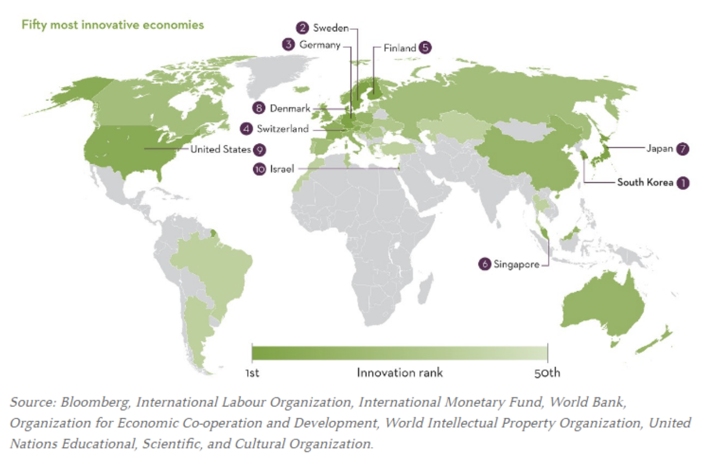 Fifty most innovative economies